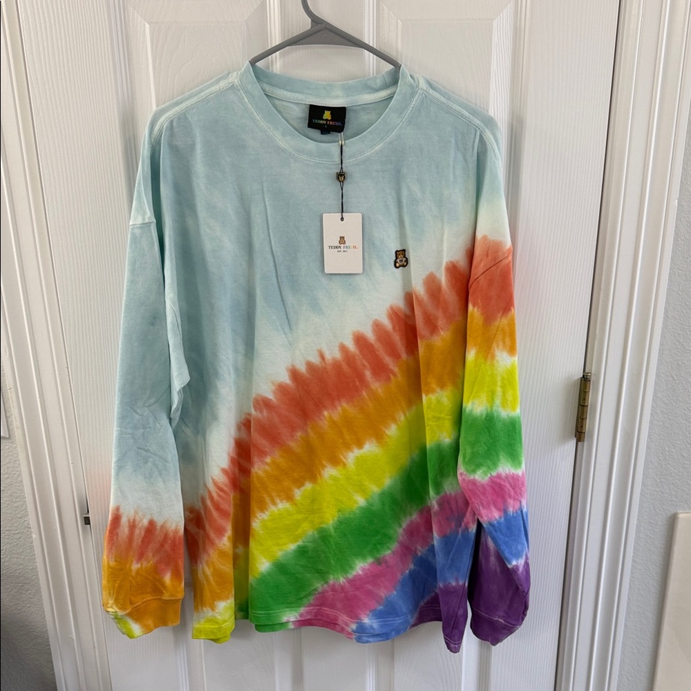Teddy Fresh Multicolor Tie-Dye Long Sleeve Tee